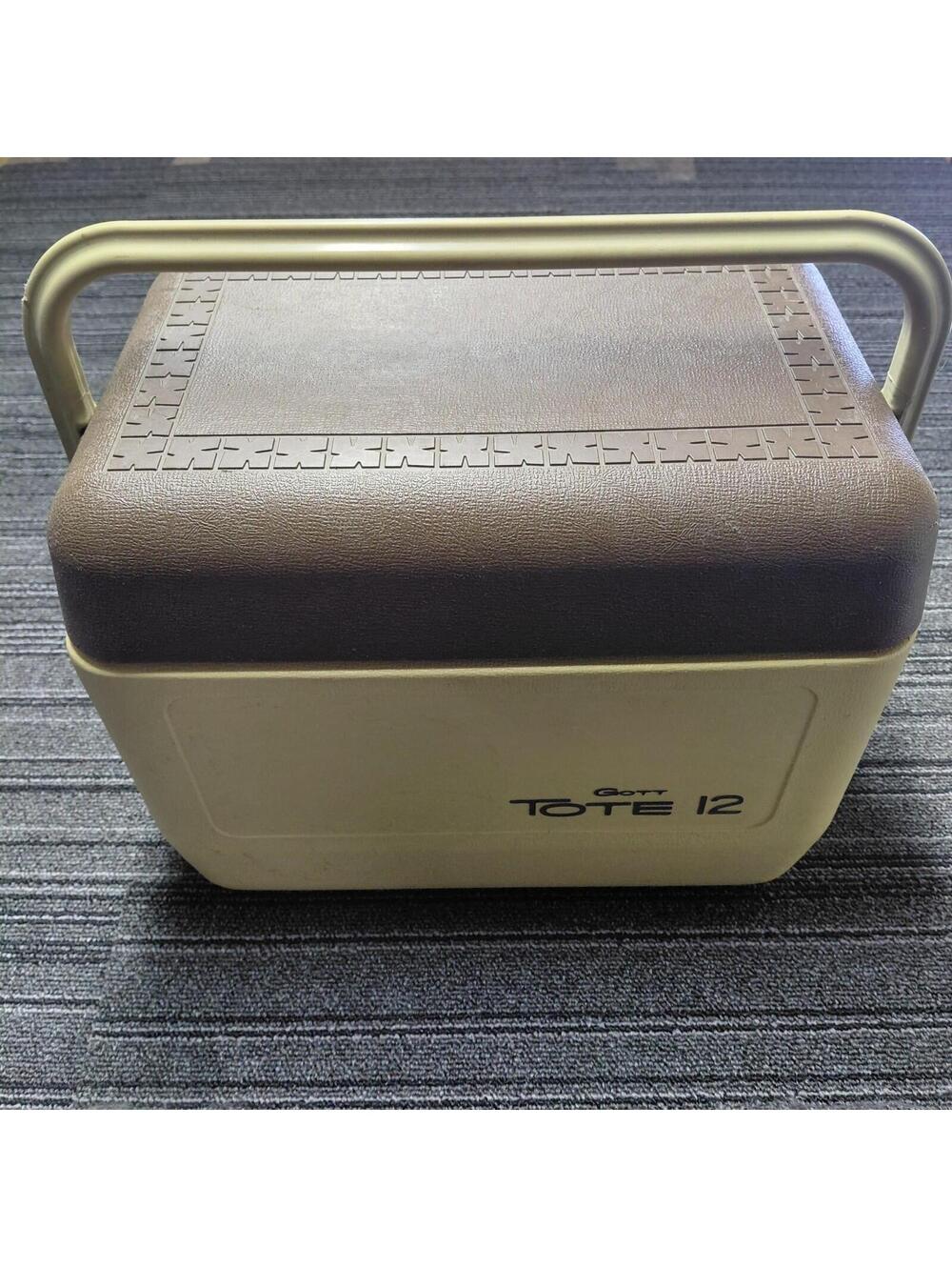 Vintage Gott Tote 12 Cooler Brown Tan Retro Ice Chest Camping